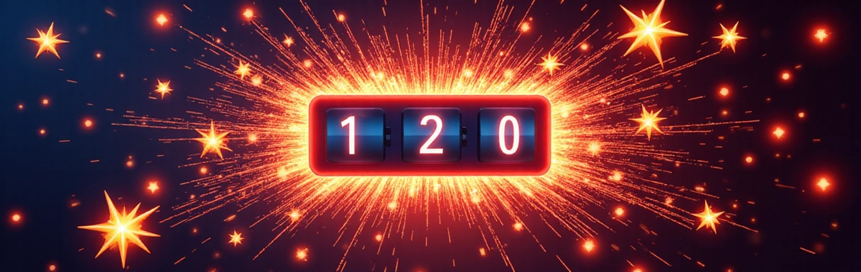 A striking image depicting a flash sale countdown with exploding stars and discount icons.