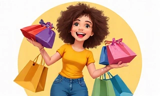 Happy shopper with shopping bags